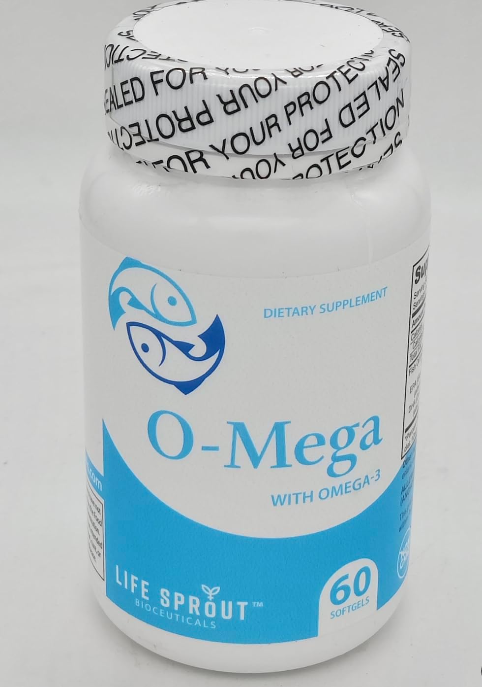 60 Capsules of Life Sprout Bioceuticals O-Mega Enteric Omega-3 with EPA/DHA Fish Oil Supplement
