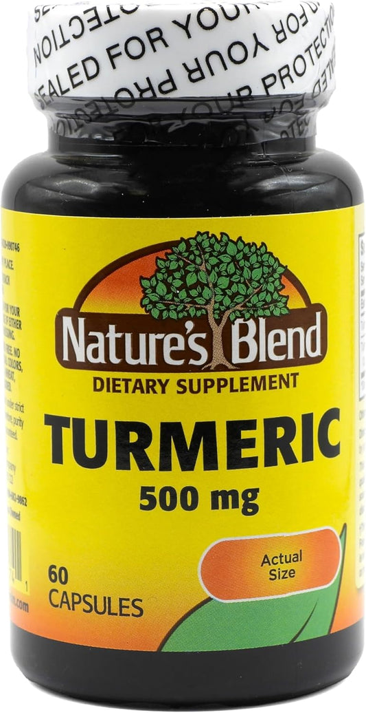 60 Capsules of Nature's Blend Turmeric 500 mg - Natural Anti-Inflammatory and Antioxidant Supplement