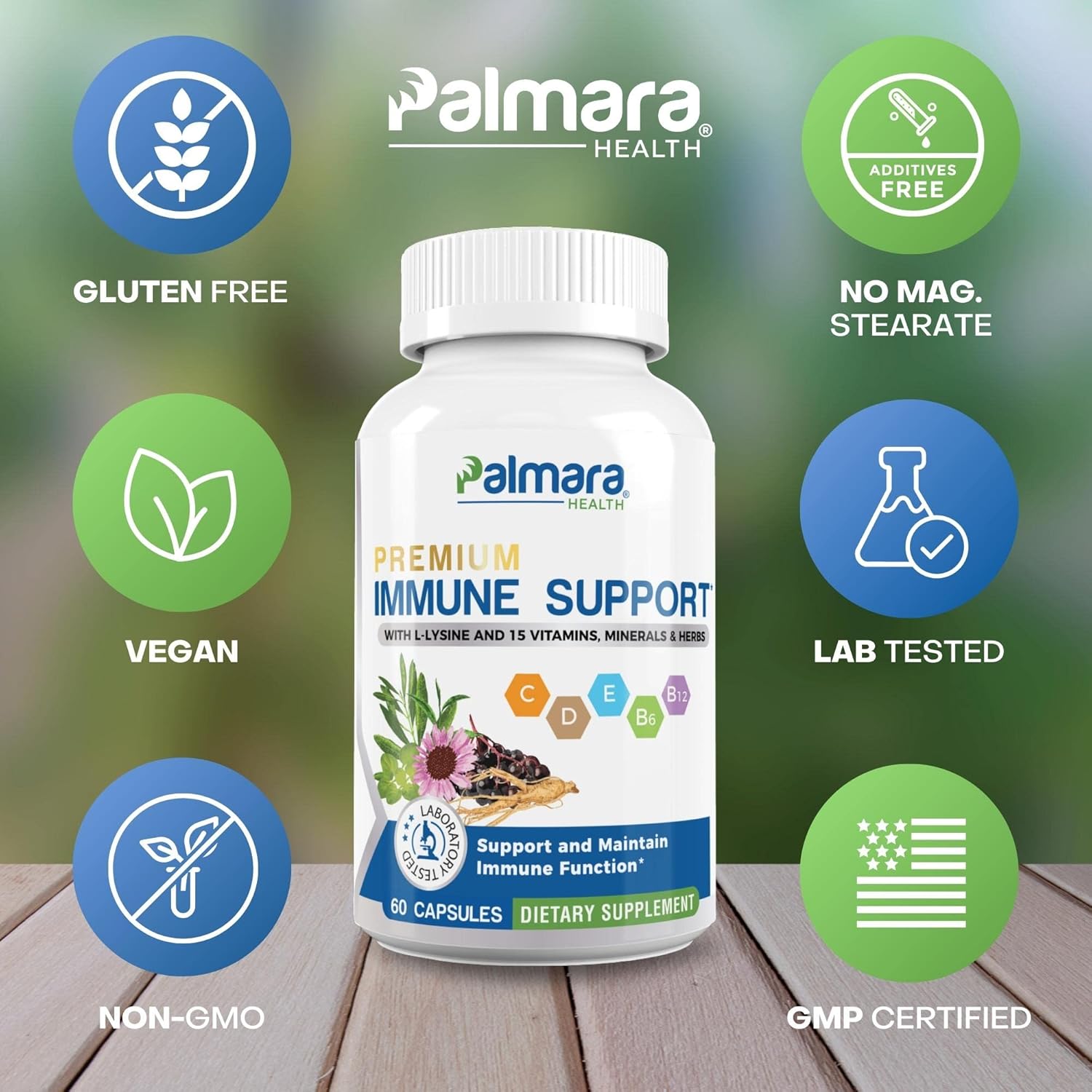 60 Capsules of Palmara Health Premium Immune Support Formula