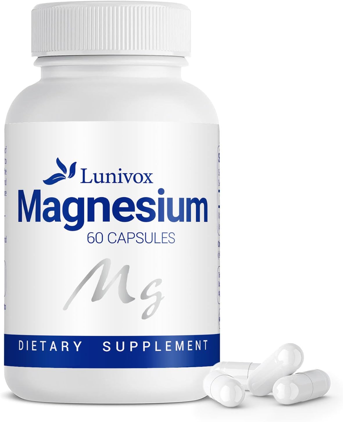60 Capsules of Wanerbsr Magnesium Glycinate Supplement for Muscle Relaxation, Sleep, Bone Health & Heart Function