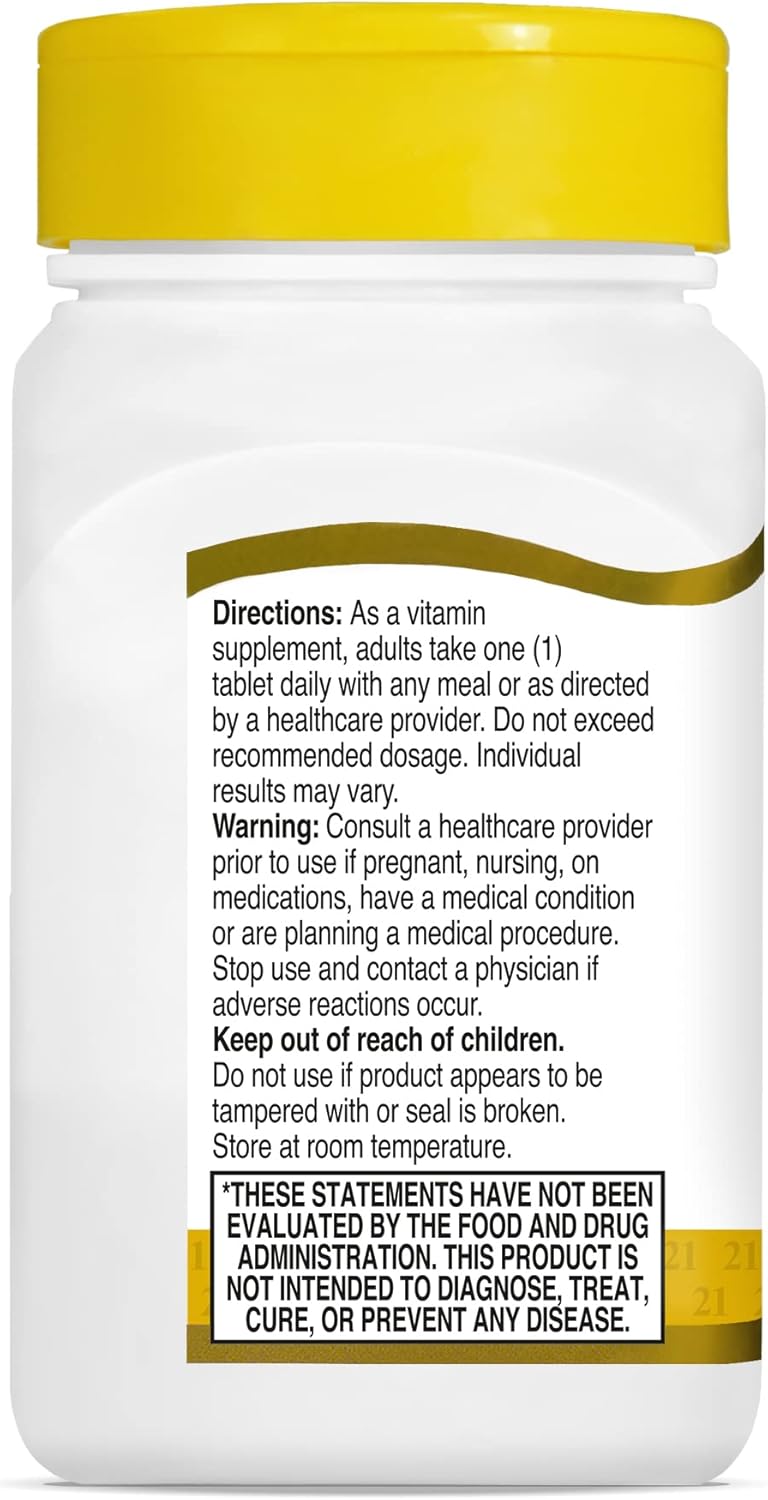 60 Count 21st Century B 100 Complex Prolonged Release Caplets for Optimal Health and Wellness