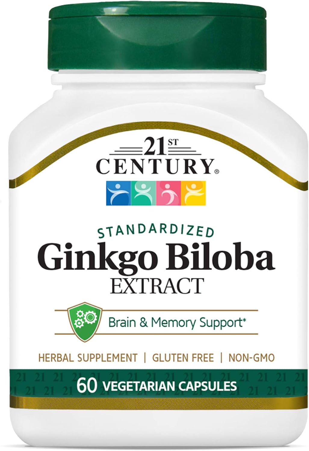 60 Count 21st Century Ginkgo Biloba Extract Vegetarian Capsules for Cognitive Support