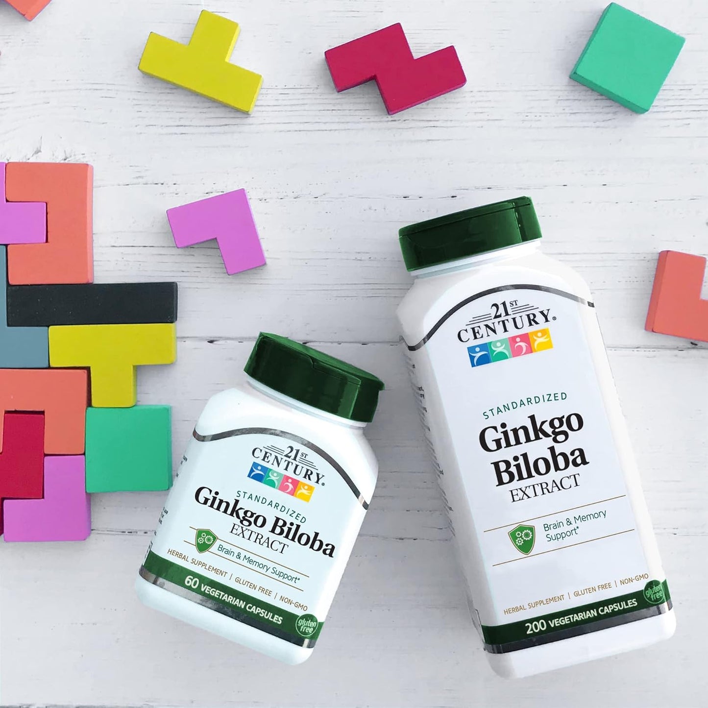 60 Count 21st Century Ginkgo Biloba Extract Vegetarian Capsules for Cognitive Support