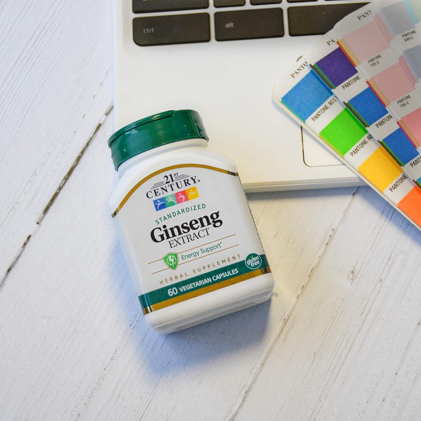 60 Count 21st Century Ginseng Extract Vegetarian Capsules for Energy and Immune Support