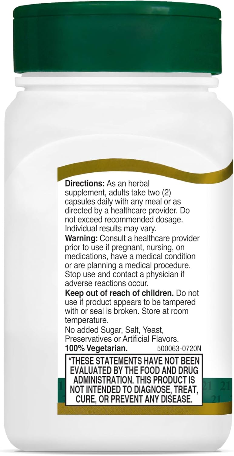 60 Count 21st Century Ginseng Extract Vegetarian Capsules for Energy and Immune Support