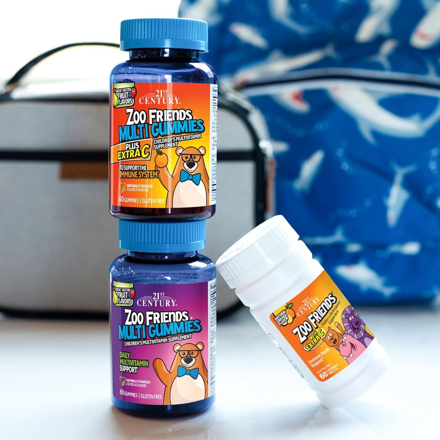 60 Count 21st Century Zoo Friends Chewable Tablets with Extra Vitamin C