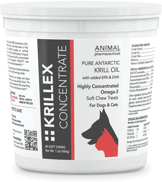 60 Count Animal Pharmaceuticals Krillex Concentrate Formula Supplement for Animals