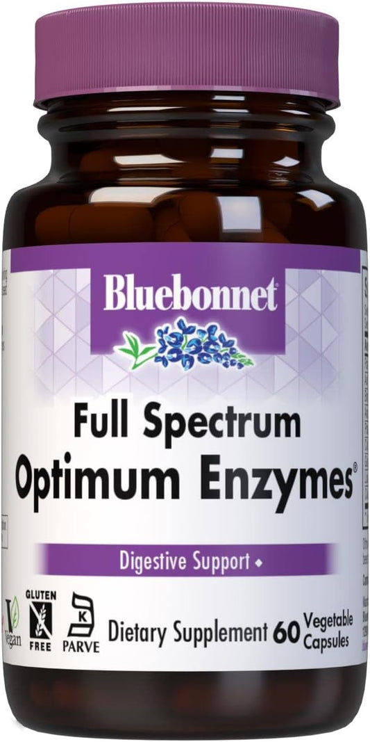 60 Count BlueBonnet Full Spectrum Optimum Enzymes Vegetarian Capsules for Digestive Support