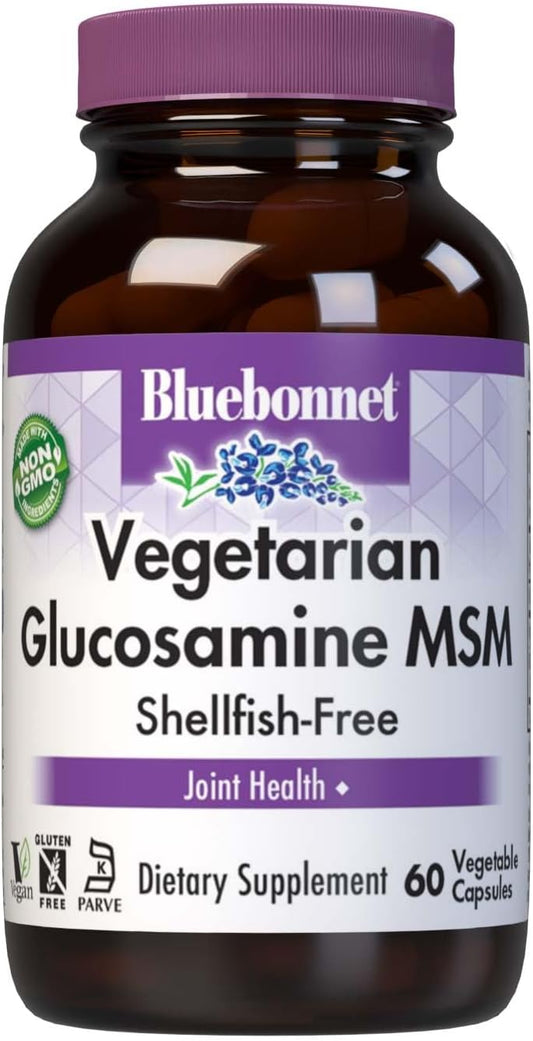 60 Count BlueBonnet Vegetarian Glucosamine Plus MSM Supplement for Joint Support
