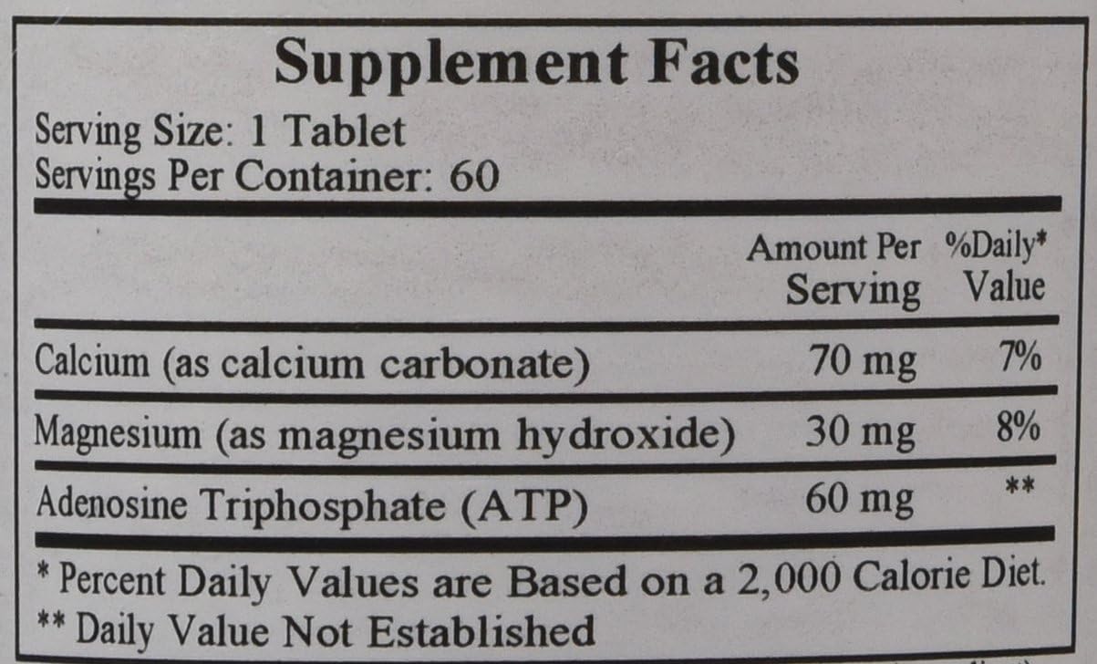 60 Count Cardiovascular Research Magnesium ATP Tablets for Heart Health