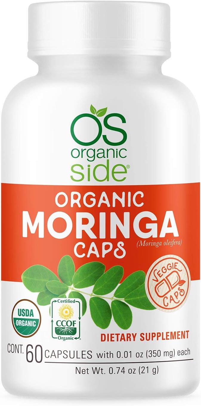 60 Count Certified USDA Organic Moringa Capsules for Energy, Immune Support, Nutrient Absorption | Non-GMO, Vegan Superfood