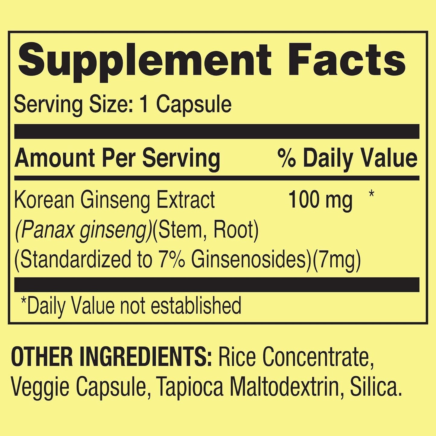 60 Count Convergence Korean Panax Ginseng Vegetarian Capsules, 100 mg - Natural Energy and Immune Support Supplement