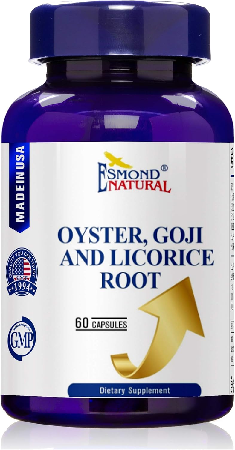 60 Count Esmond Natural Oyster, Goji & Licorice Root Complex Capsules - GMP Certified, Made in USA by Natural Product Association