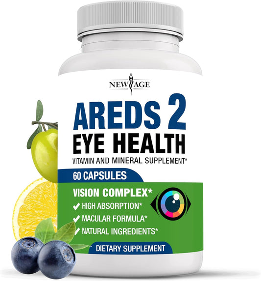 60 Count Eye Vitamins with Lutein, Zeaxanthin, Bilberry, Astaxanthin - Vision Supplement for Eye Health