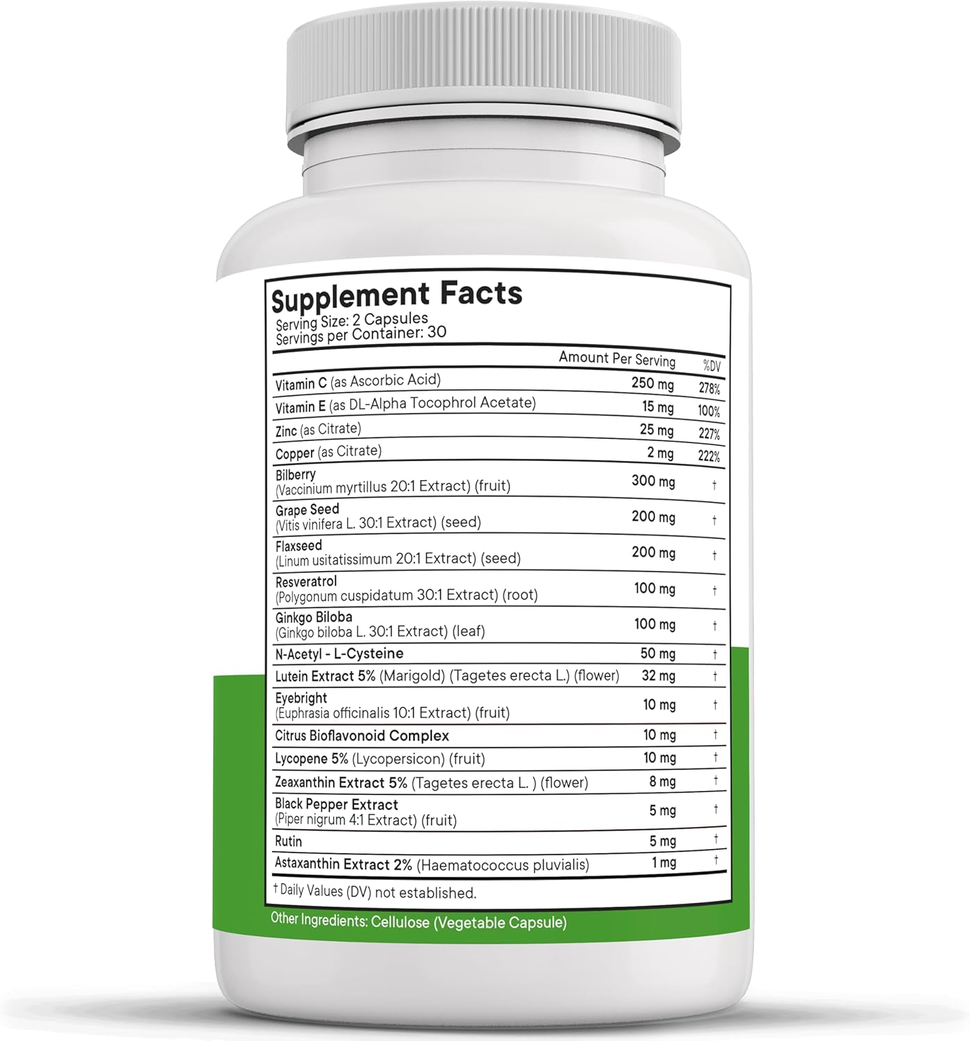 60 Count Eye Vitamins with Lutein, Zeaxanthin, Bilberry, Astaxanthin - Vision Supplement for Eye Health