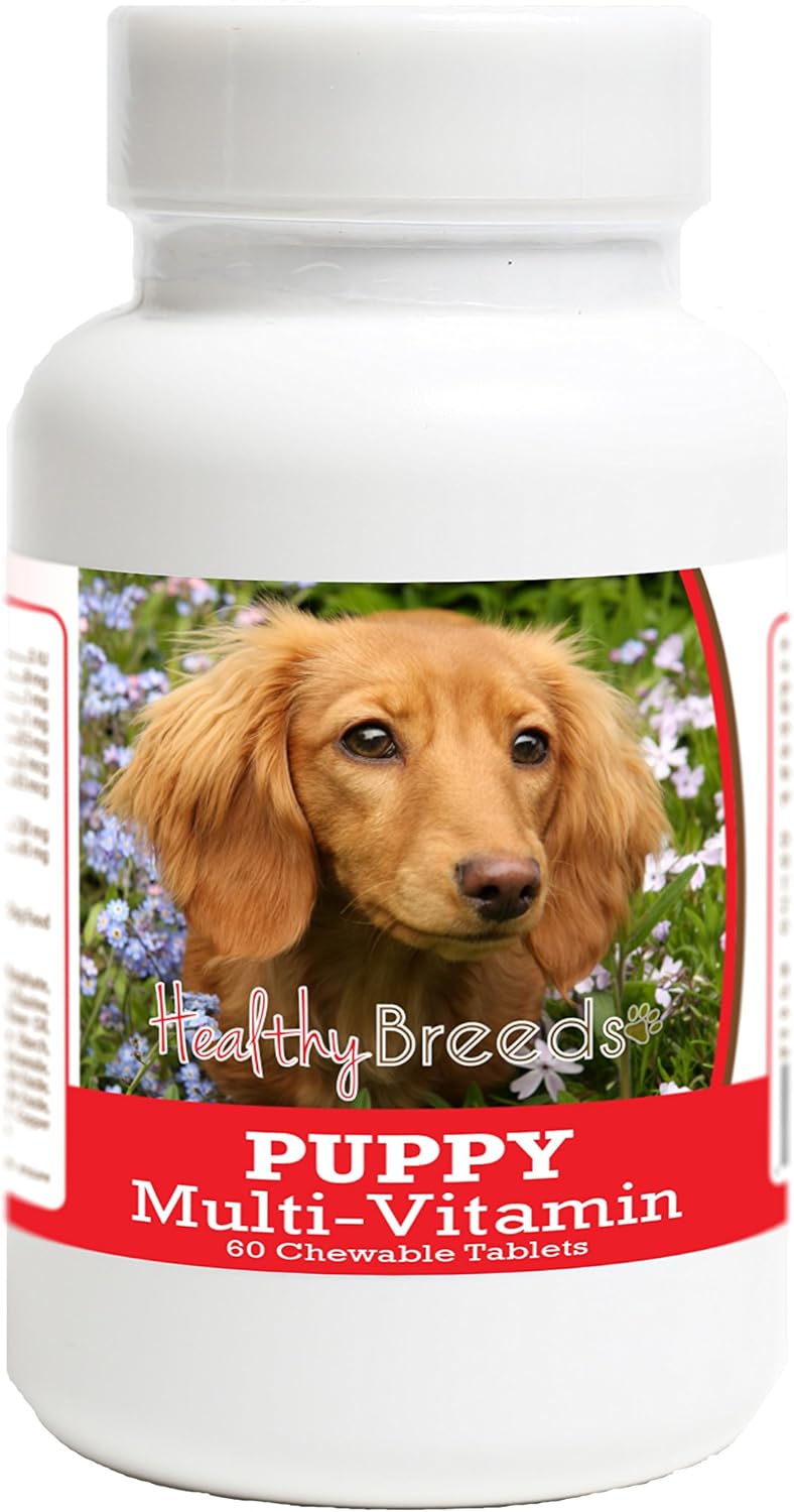 60 Count Healthy Breeds Dachshund Puppy Dog Multivitamin Tablet Supplement for Overall Health and Wellness