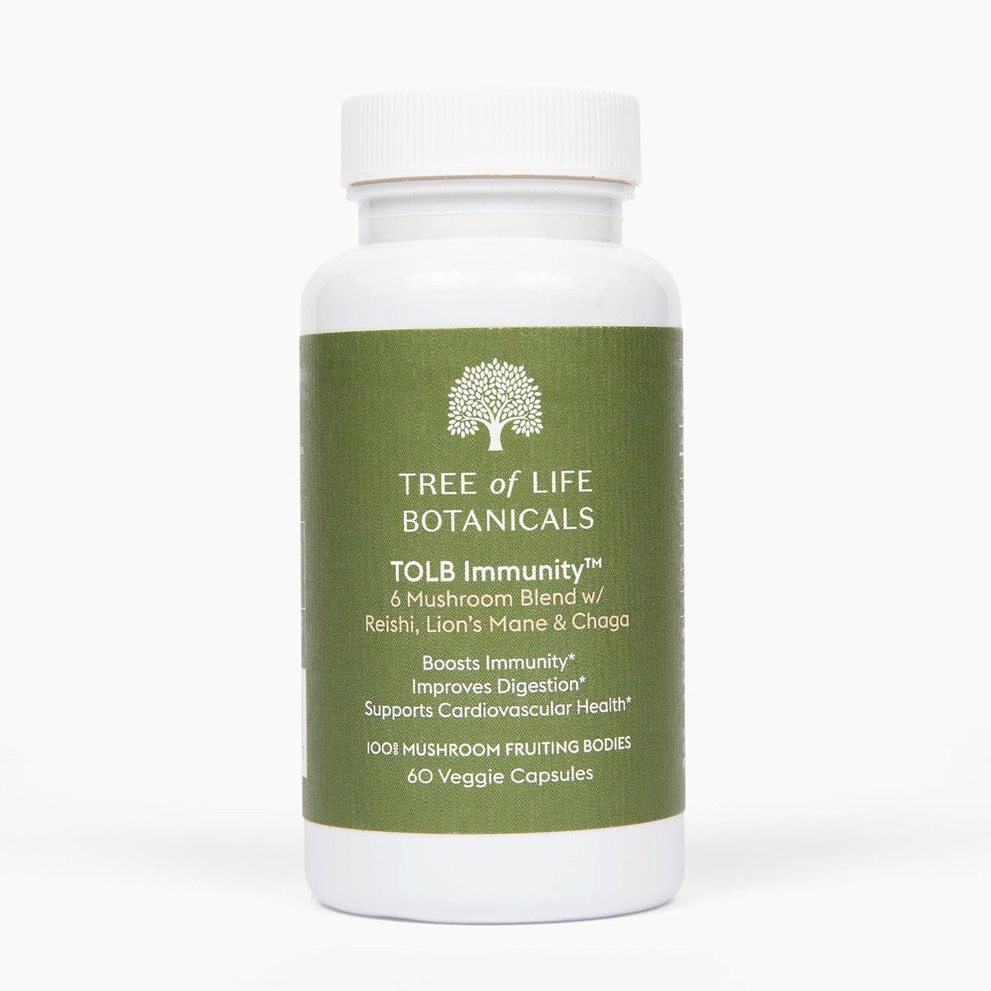 60 Count Immunity Mushroom Complex - Reishi, Lion’s Mane, Chaga, Cordyceps, Turkey Tail, Shiitake - Immune System, Inflammatory Response, Digestion, Brain Support - Tree of Life Botanicals