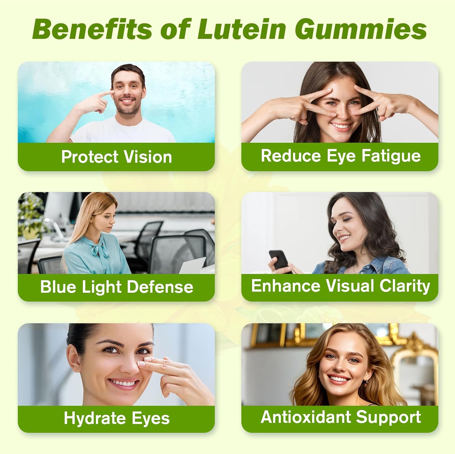 60 Count Mango Flavored Sijigood Lutein Gummies with Zeaxanthin, Omega-3, Bilberry, and Astaxanthin for Eye Health and Vision Support