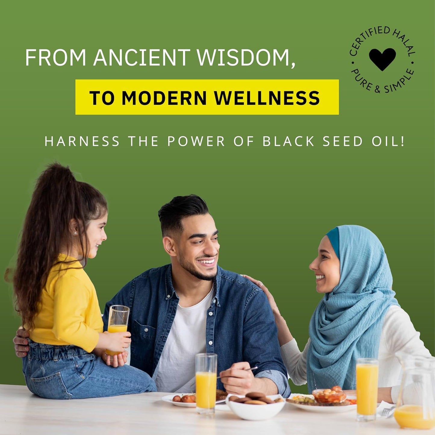 60 Count Noor Vitamins Halal Black Seed Oil Capsules - 1000 mg Nigella Sativa Oil with Thymoquinone - Non-GMO & Gluten Free - Halal Vitamins
