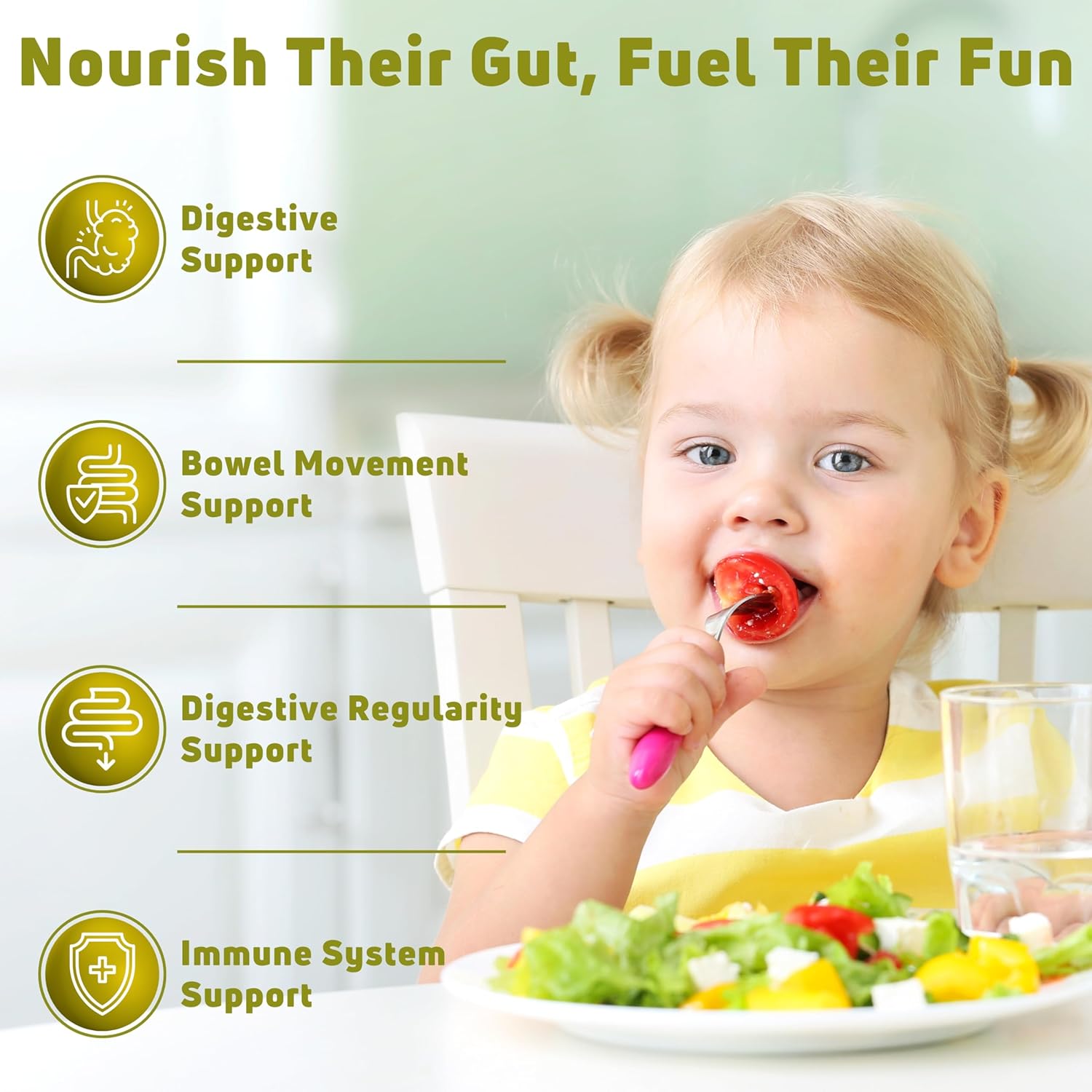 60 Count NUELATION Fiber Gummies for Kids - Vegetarian & Gluten-Free Fiber Supplement - Supports Digestion, Bowel Movement, & Immune Health - Prebiotic Fiber