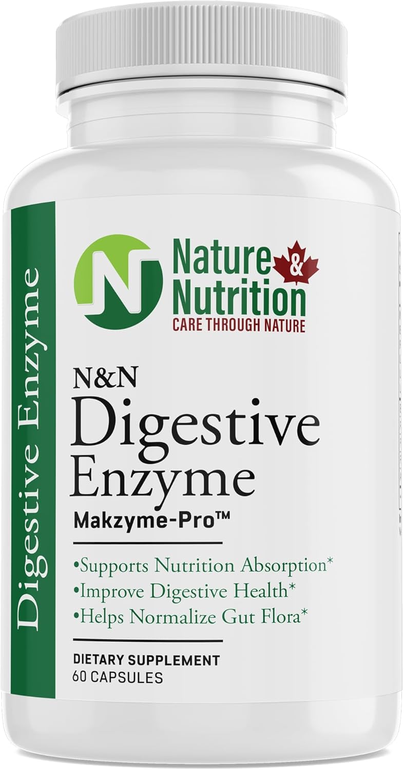 60 Count Pack of 1 Nature & Nutrition Digestive Enzyme Supplement - MakZyme-Pro TM