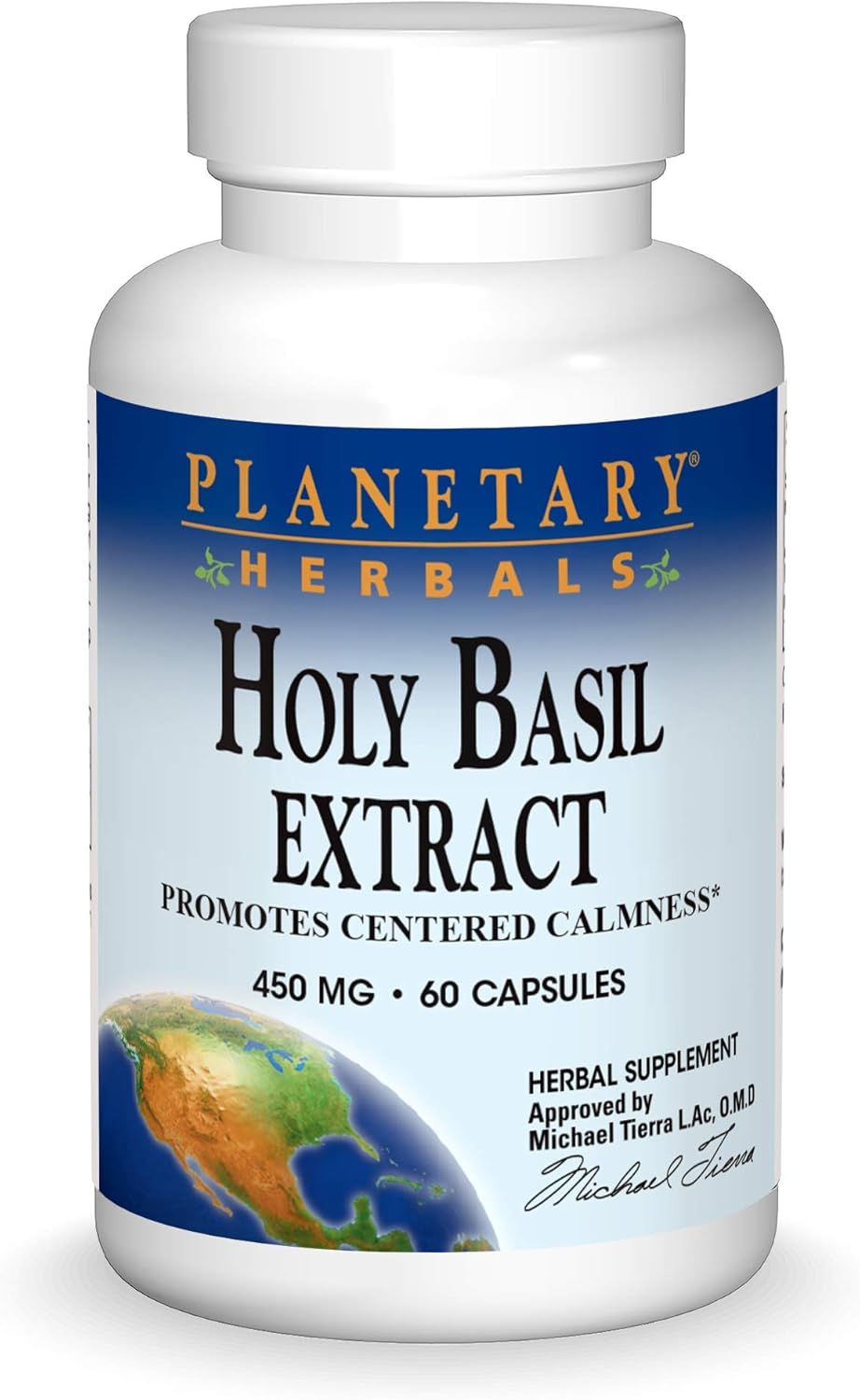 60 Count Planetary Herbals Holy Basil Capsules for Stress Relief and Immune Support