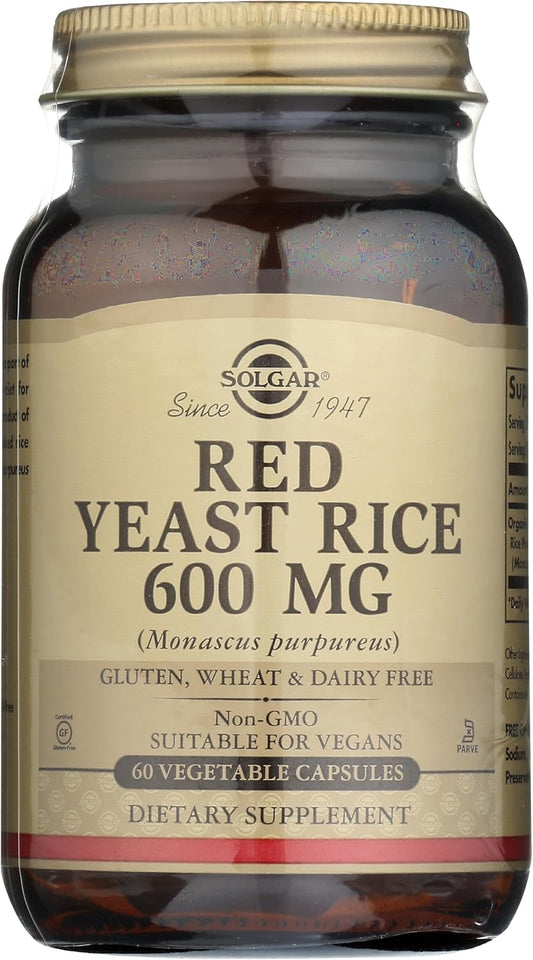 60-Count Solgar Red Yeast Rice Vegetarian Capsules for Heart Health and Cholesterol Support