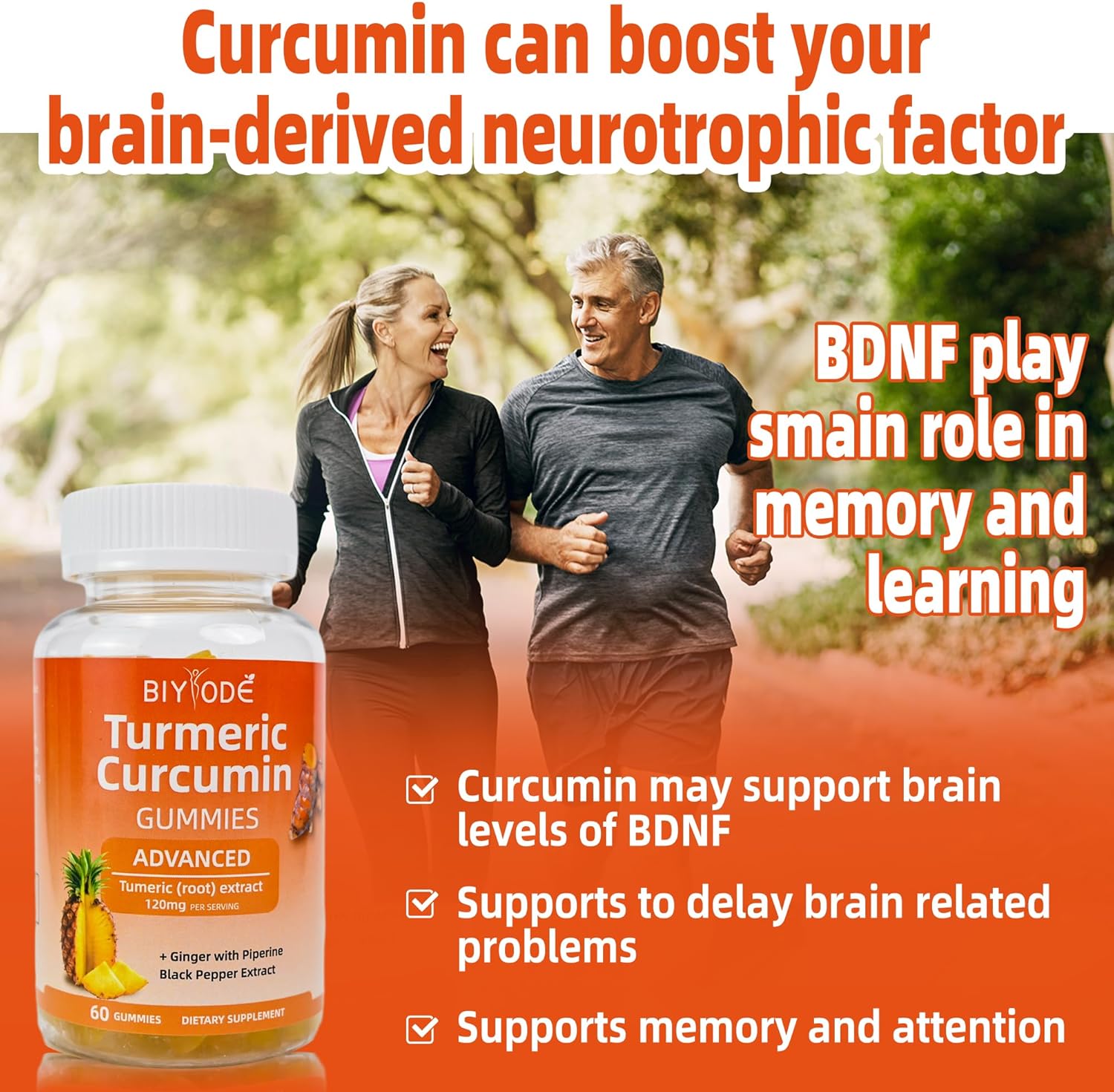 60 Count Sugar-Free Pineapple Flavored Curcumin Gummies for Joint Support & Enhanced Athletic Performance