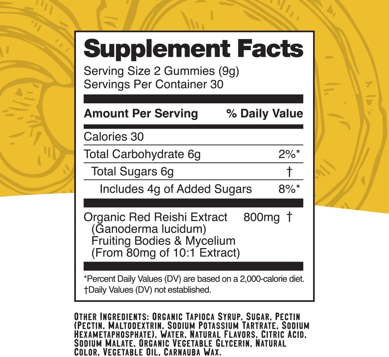 60 Count Troomy Nootropics Reishi Calm Gummies with Natural Pineapple Peach Flavor - Gelatin-Free, Gluten-Free, Vegetarian