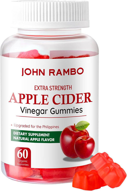 60 Count Vegan Apple Cider Vinegar Gummies for Gut Health - Non-GMO with Vitamin B12, B6, Beet Root & Pomegranate - Energy & Detox Support