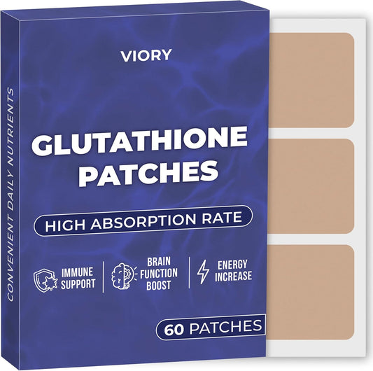 60-Count VIORY Glutathione Patches with Magnesium for Energy & Focus - Natural Body Support for Women and Men