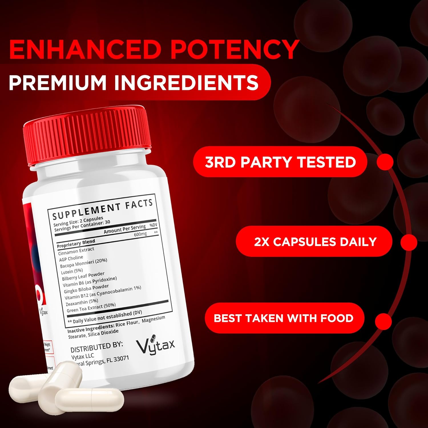 60 Count Vytax Glucobio Capsules - Natural Gluco Bio Support Formula for Managing Glucovio Pressure - Extra Strength Supplement with Advanced Formula - Non GMO - Customer Reviews