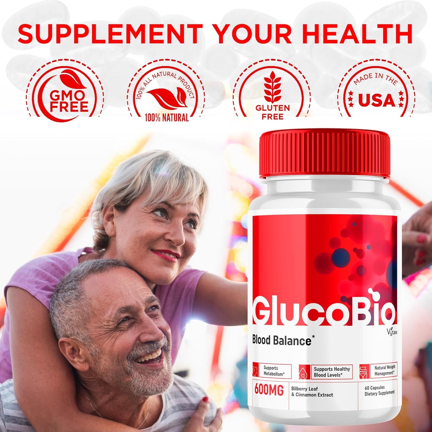 60 Count Vytax Glucobio Capsules - Natural Gluco Bio Support Formula for Managing Glucovio Pressure - Extra Strength Supplement with Advanced Formula - Non GMO - Customer Reviews