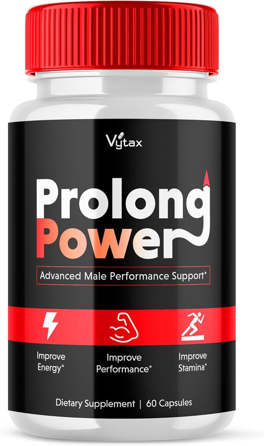 60 Count Vytax Prolong Power Pills Supplement for Men - Advanced Maximum Strength Vitamin Formula for Peak Performance Energy and All Natural Health Support