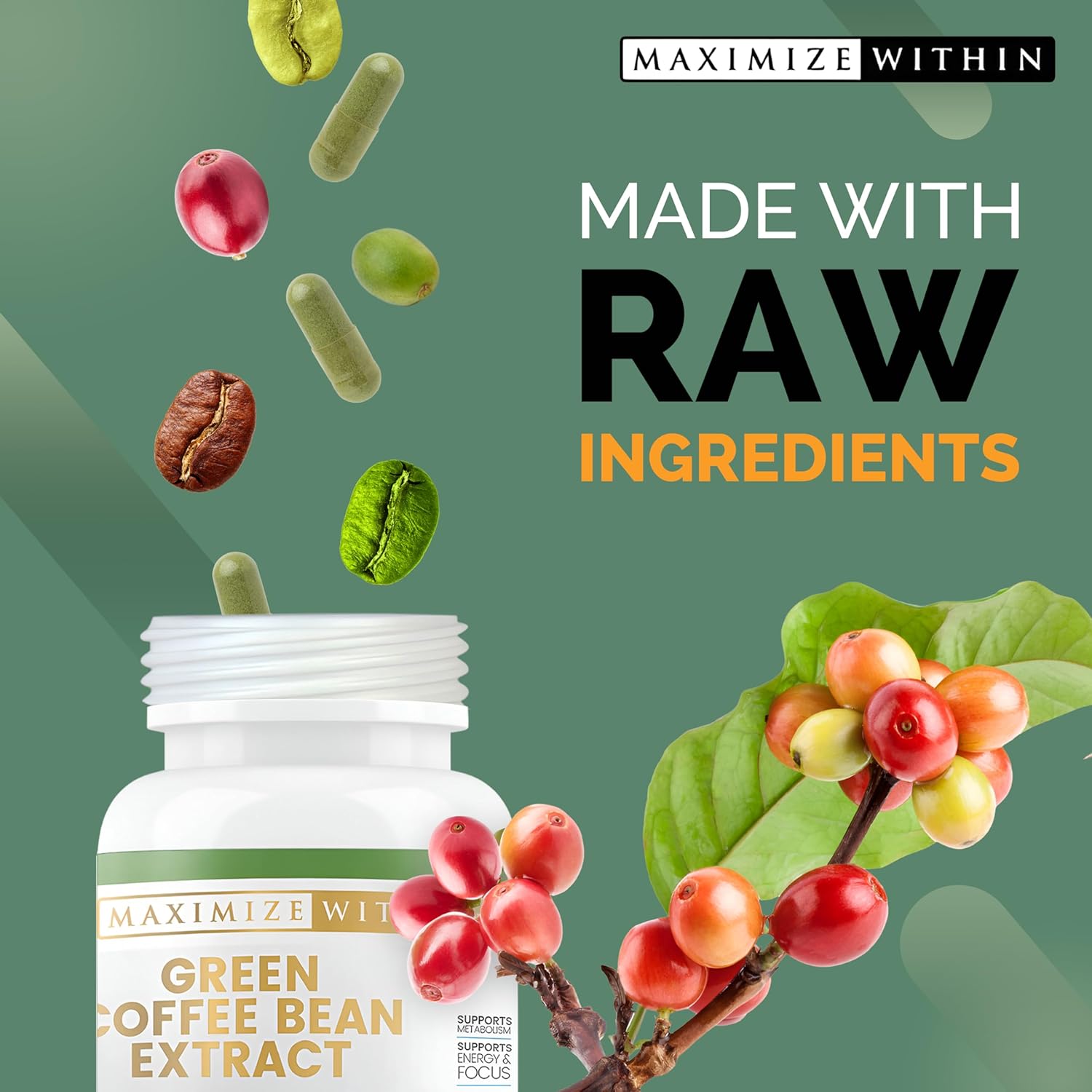 60 ct Green Coffee Bean Extract Capsules for Maximum Results