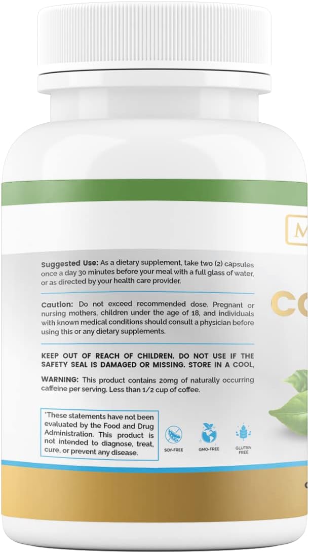 60 ct Green Coffee Bean Extract Capsules for Maximum Results