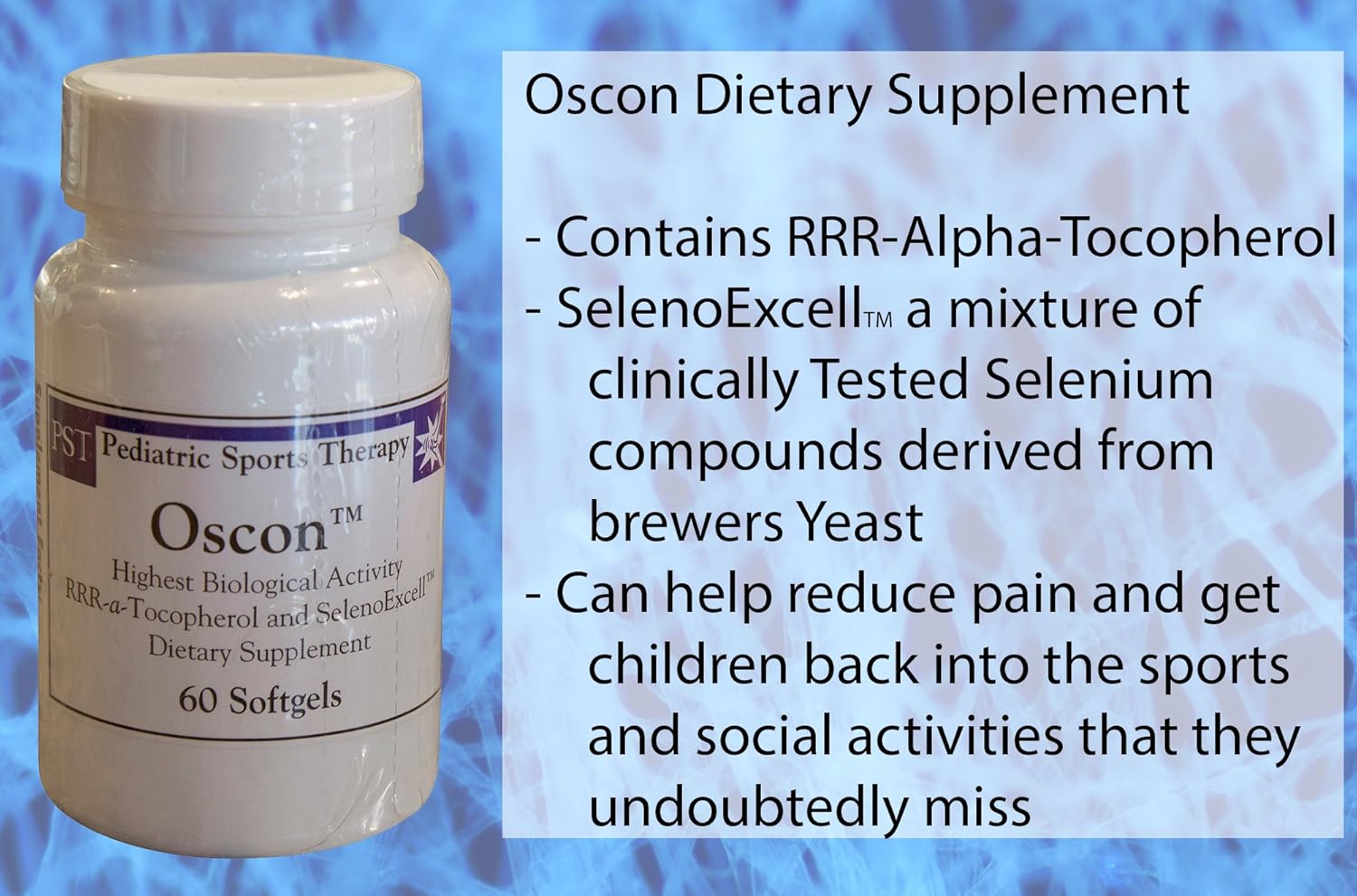 60 ct Oscon Nutraceutical Supplement with RRR-a-tocopherol and Selenium