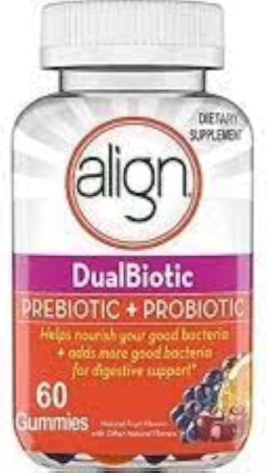 60 CT Pack of 3 WLRAPSKY Align Prebiotic + Probiotic Gummies with Natural Fruit Flavors
