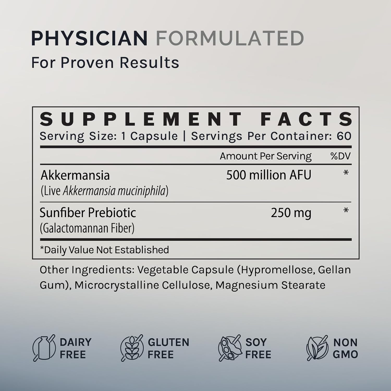 60-Day Supply InfiniWell Akkermansia Muciniphila Capsules - Gut Health Probiotic with Prebiotic Fiber, Boosts GLP-1 Production, Delayed Release Formula