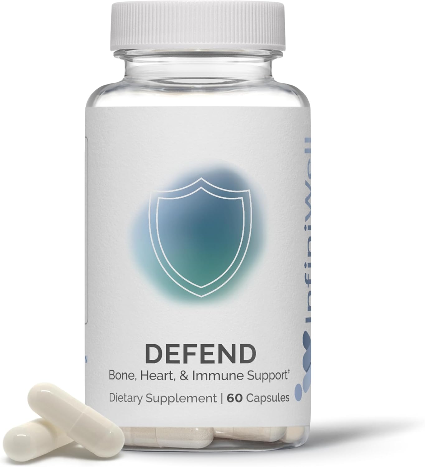60-Day Supply of InfiniWell Defend Capsules for Bone, Heart, and Immune Support with Vitamins A, D3, and K2