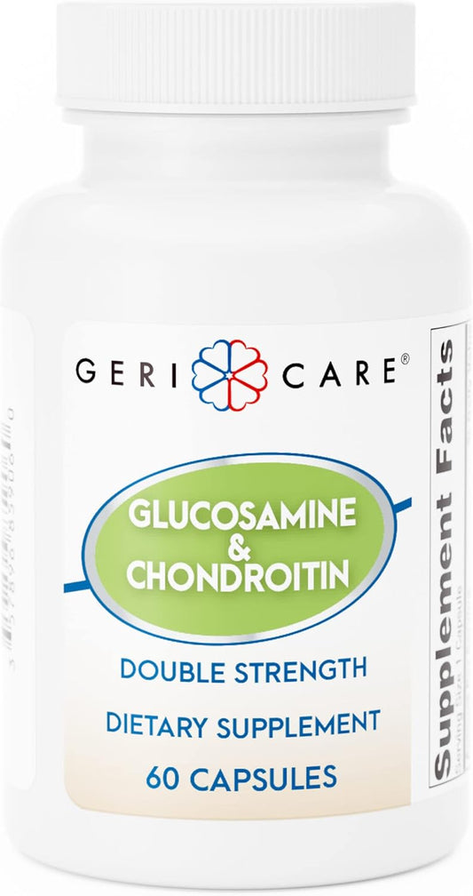 60 Gericare Glucosamine HCl & Chondroitin Sulfate Capsules with Sodium for Joint Health - 500 mg & 400 mg, Promotes Mobility & Flexibility