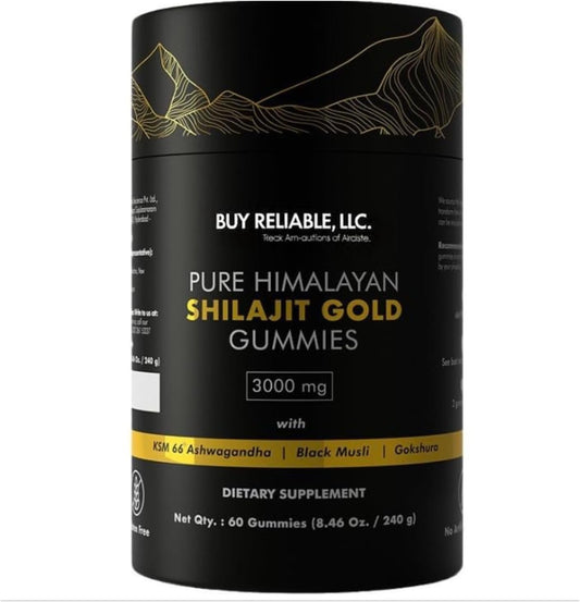 60 Himalayan Shilajit Gummies - High Potency Gold Grade Supplement for Energy, Immune Support, and Anti-Aging by Reliable LLC