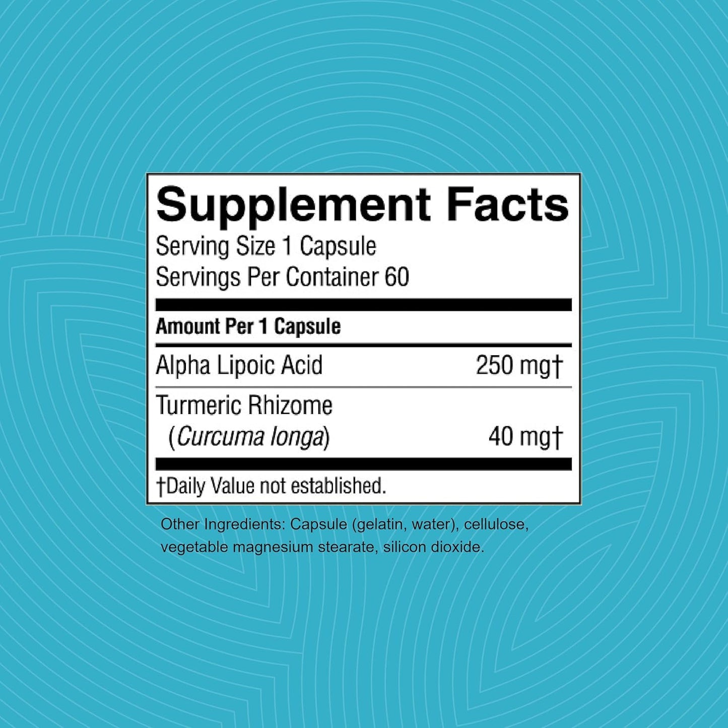60 Kosher Alpha Lipoic Acid Capsules by Nature's Sunshine