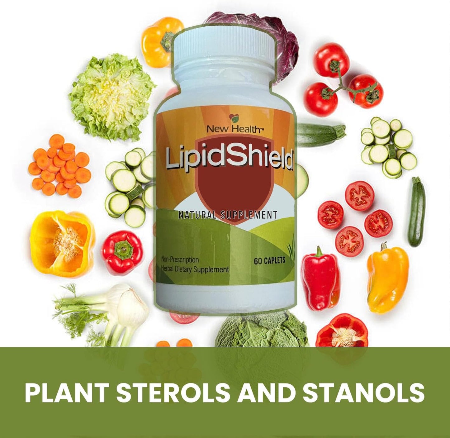 60 Lipidshield Natural Supplement Caplets for Cholesterol Support