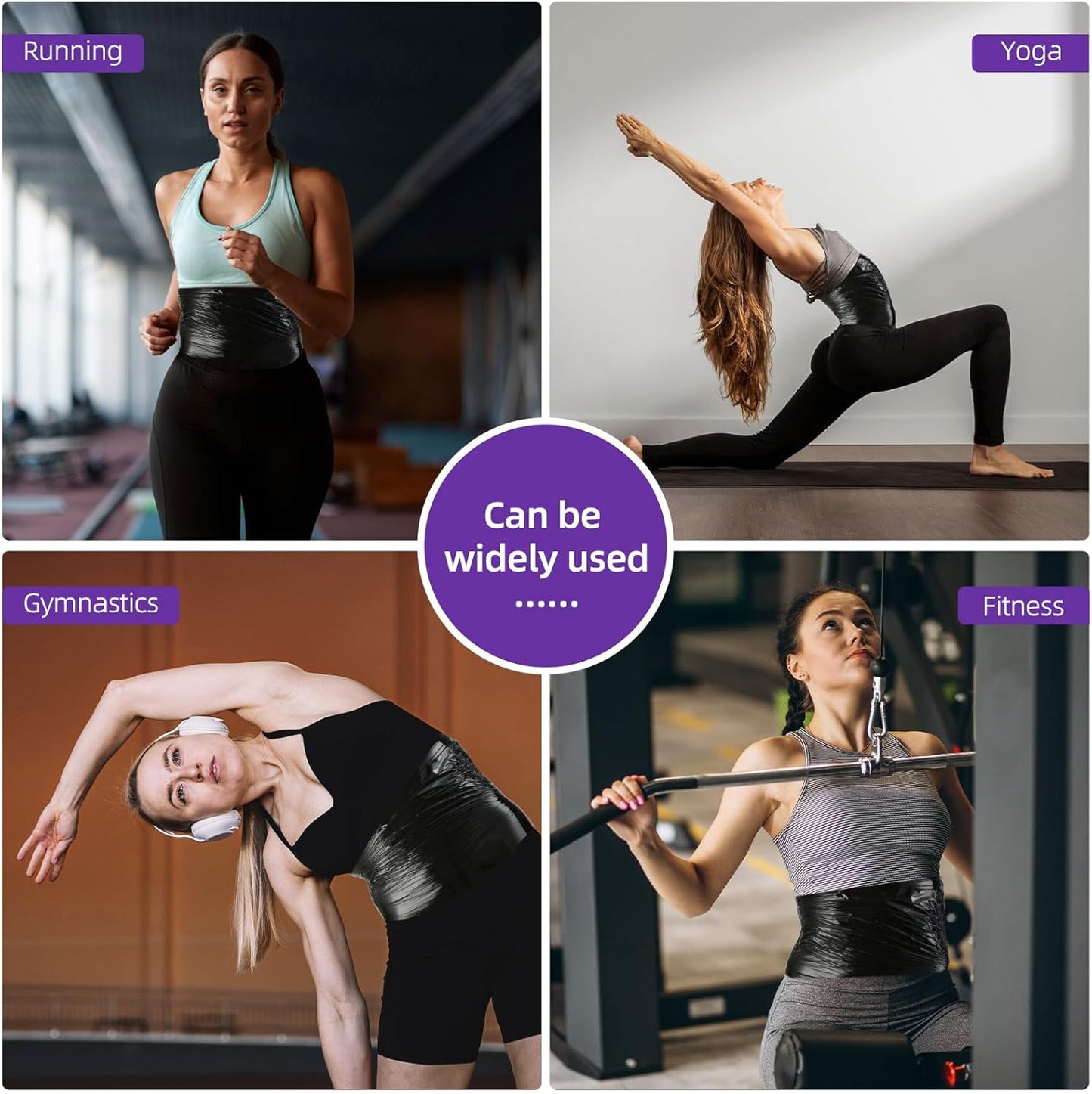 60 Meter Black Osmotic Plastic Body Wrap for Workouts & Sweat Enhancement - DIY Sauna Wrap Kit (2 Rolls)