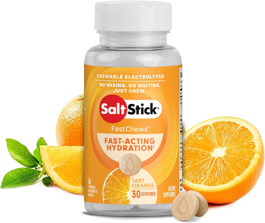 60 Orange Chewable Electrolyte FastChews - Salt Tablets for Runners and Sports Nutrition - 60 Count Bottle