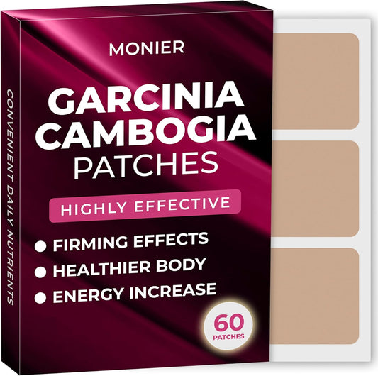 60 Pack MONIER Garcinia Cambogia Patches with B12 & Potassium - Natural Energy & Body Support Patch for Men and Women