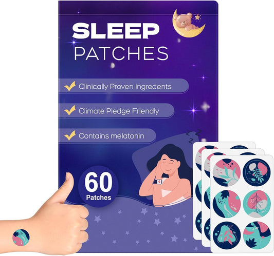 60 Pack RAAYAM Sleep Patches for Adults - All Natural Deep Sleep Aid with Quick Acting Ingredients - Men and Women - Easy to Use Lasting All Night