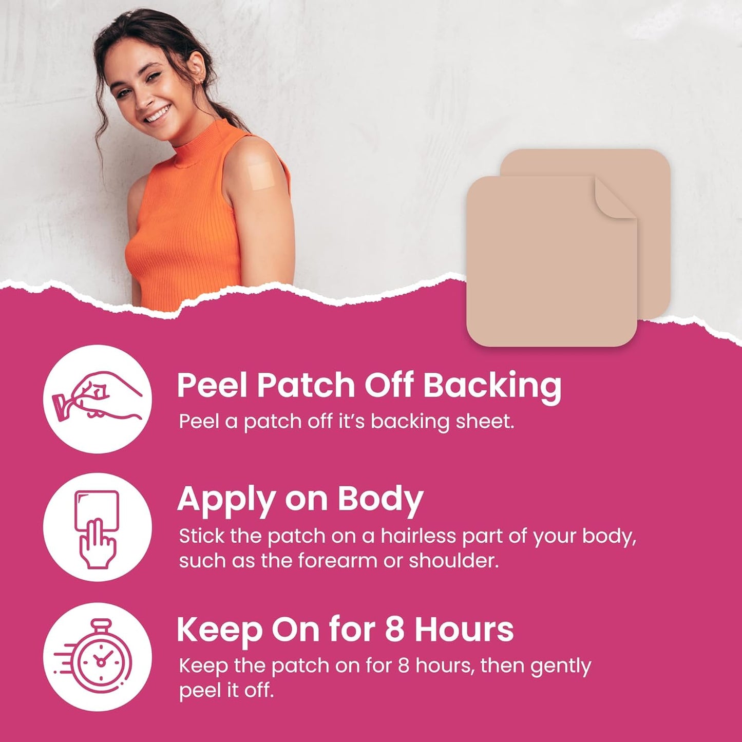 60 Pack VIORY Garcinia Cambogia Patches with B12 & Potassium for Energy, Focus, and Body Support - Natural Patch for Women and Men