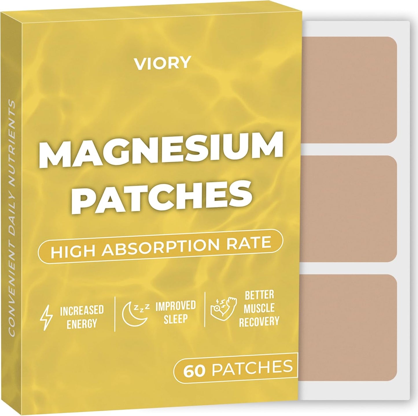 60-Pack VIORY Magnesium Patches with Calcium for Muscle and Bone Support